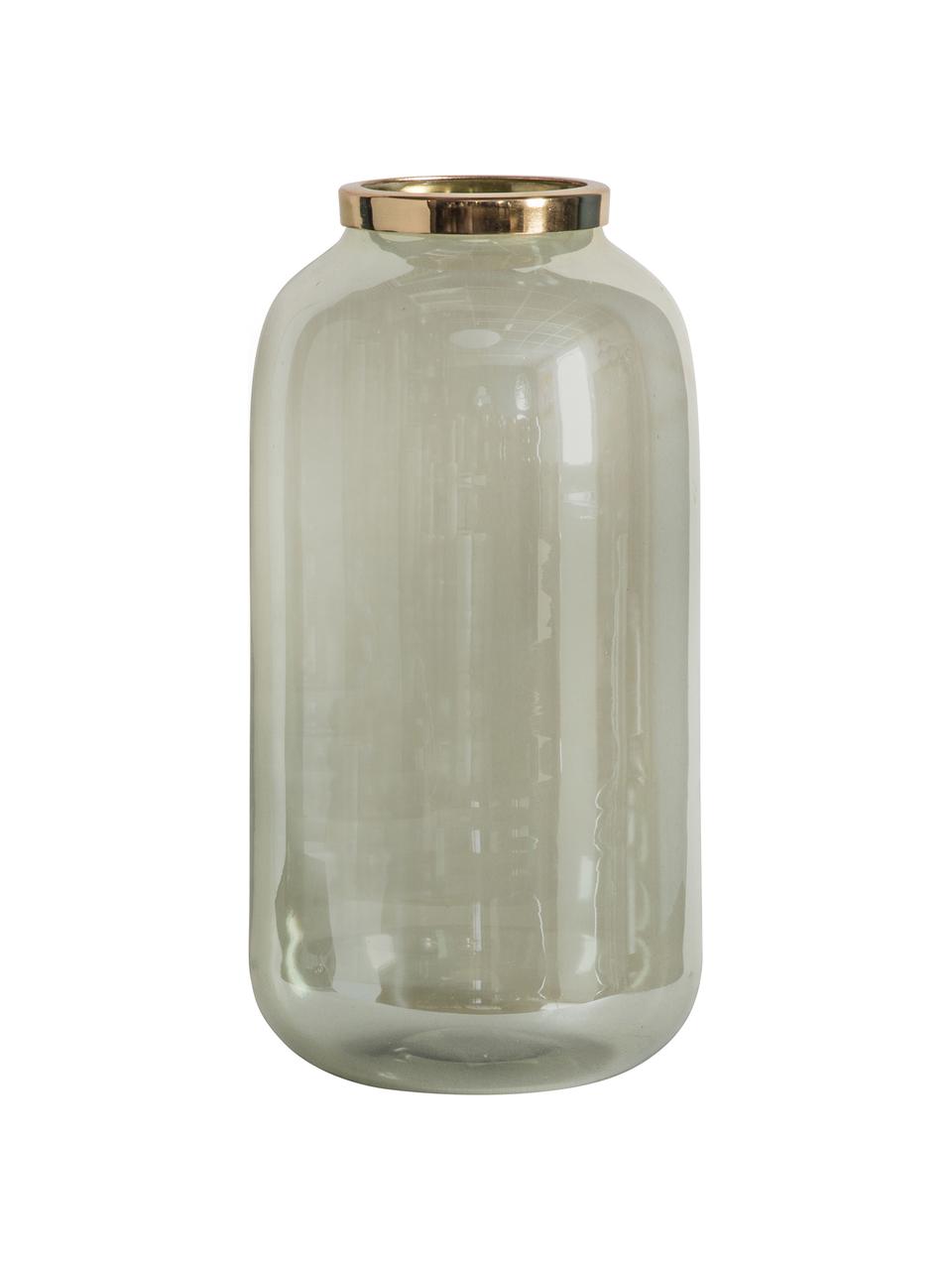 Glazen vaas Rodenbek, Glas, Groen, goudkleurig, Ø 15 x H 31 cm