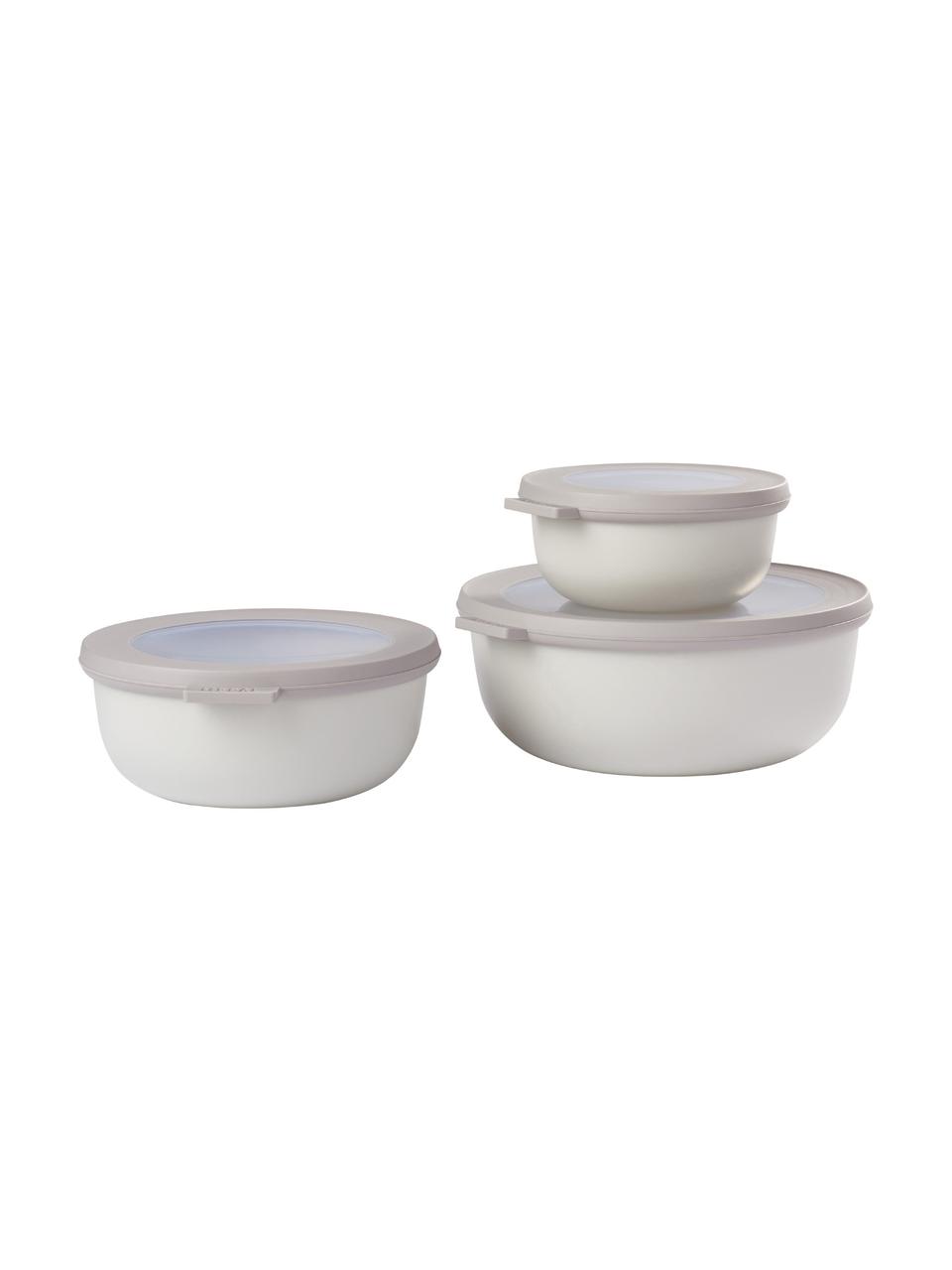 Boîtes de conservation rondes Cirqula, 3 élém., Polypropylène (PP), élastomères thermoplastiques (TPE), sans BPA, Beige, Lot de différentes tailles