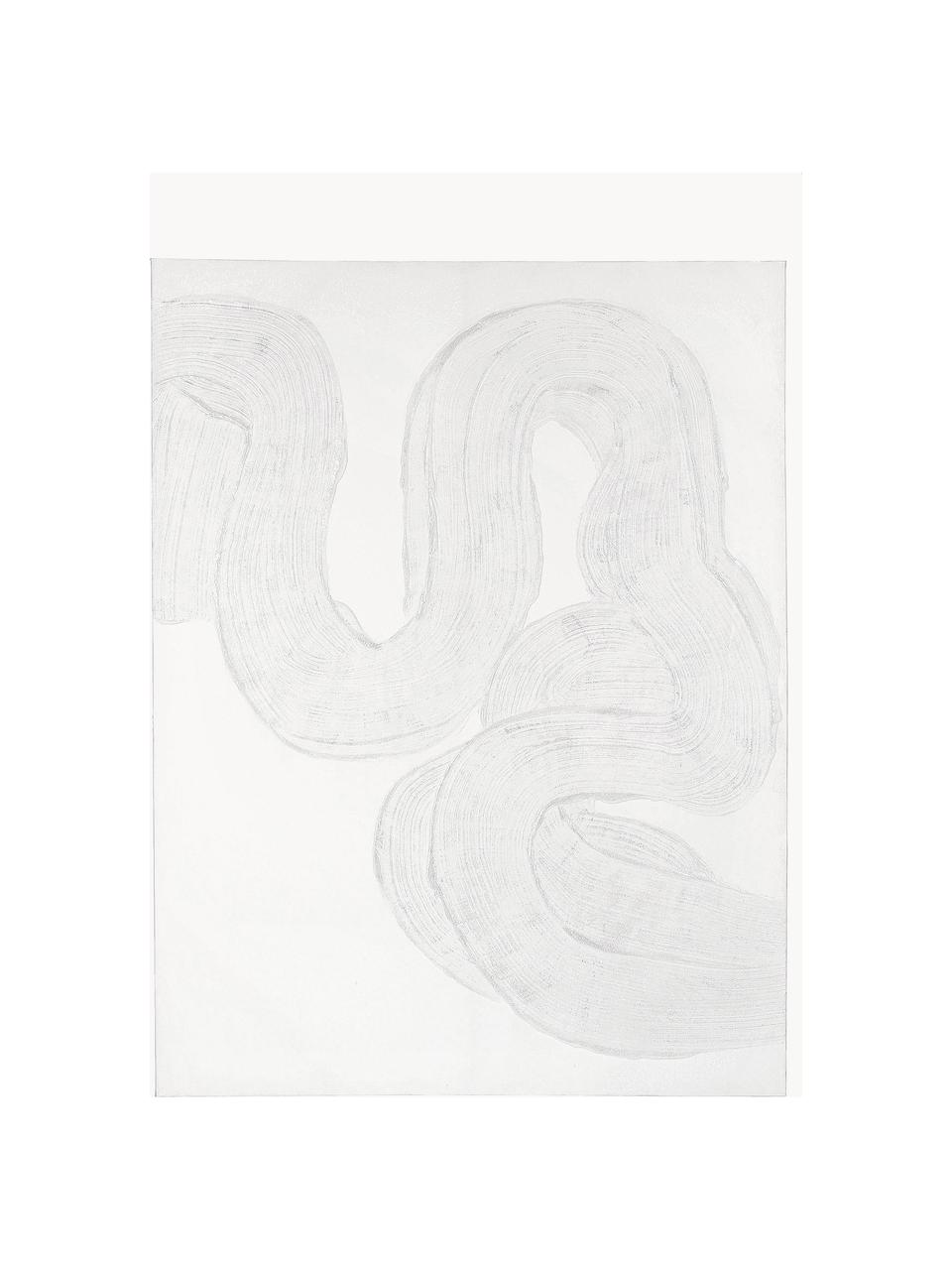 Leinwandbild Texture, Bild: Flachsfasern, Weiss, B 90 x H 120 cm