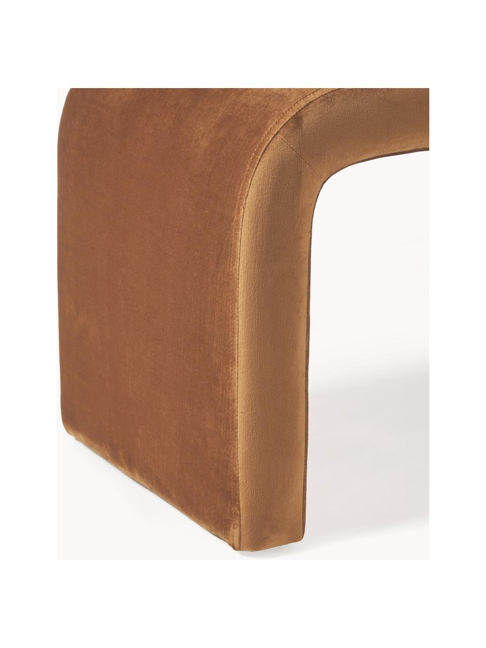 Tabouret en velours Penelope, Velours nougat, larg. 61 x haut. 46 cm