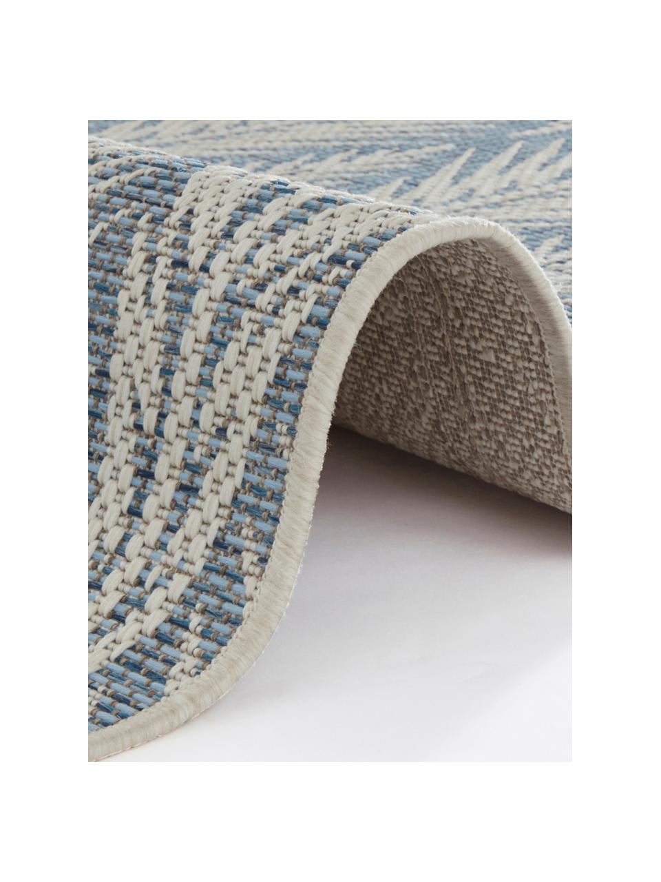 Design in- en outdoor vloerkleed Pella met grafisch patroon, 100% polypropyleen, Blauw, beige, B 200 x L 290 cm (maat L)