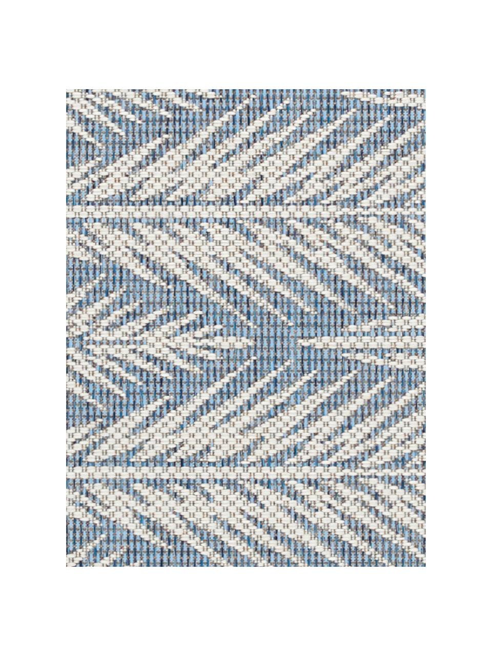 Design In- & Outdoor-Teppich Pella mit grafischem Muster, 100% Polypropylen, Blau, Beige, B 200 x L 290 cm (Größe L)