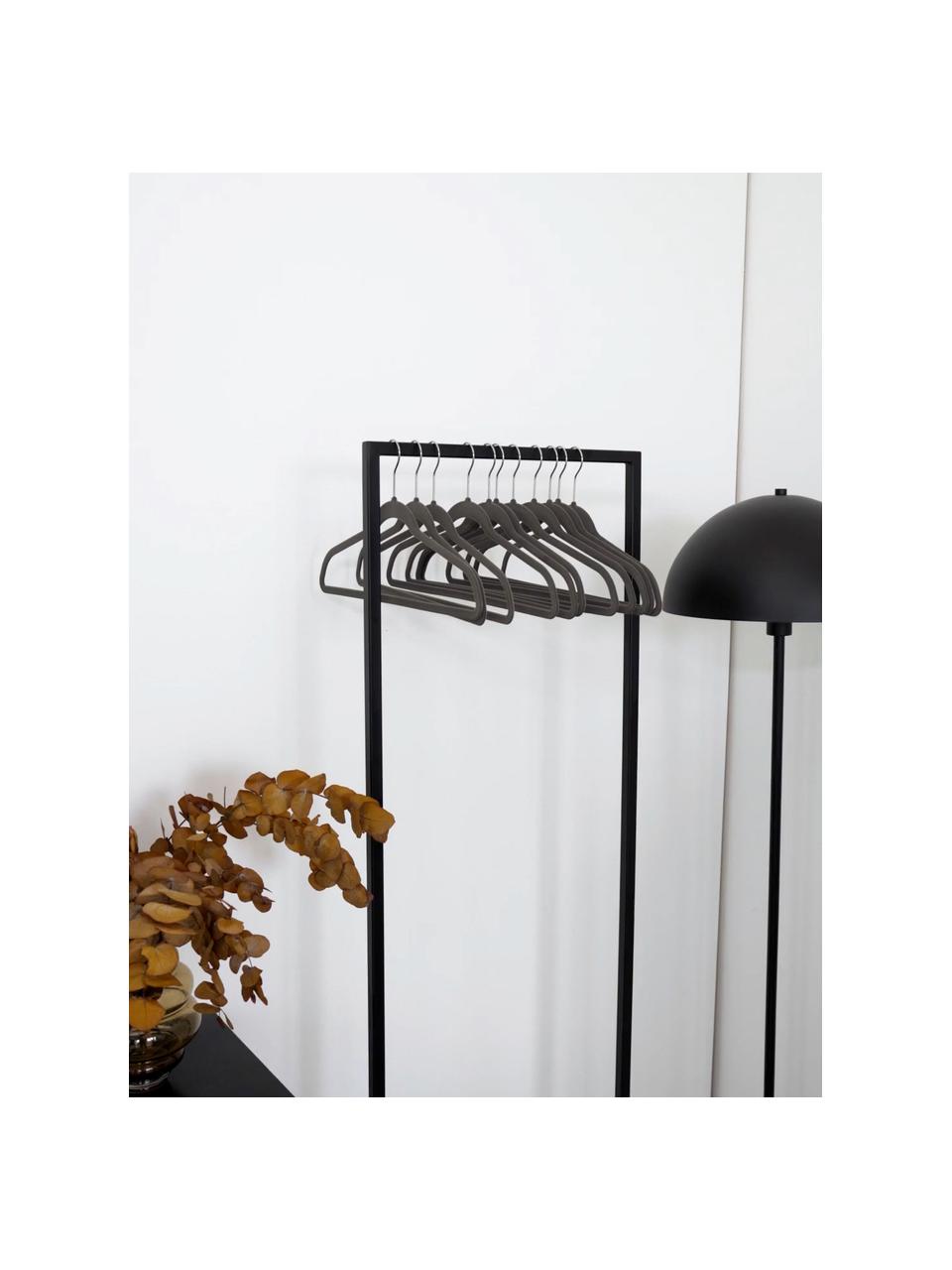 Gruccia Grey Velvet 12 pz, Rivestimento: floccatura in nylon, Grigio scuro, Larg. 45 x Alt. 25 cm