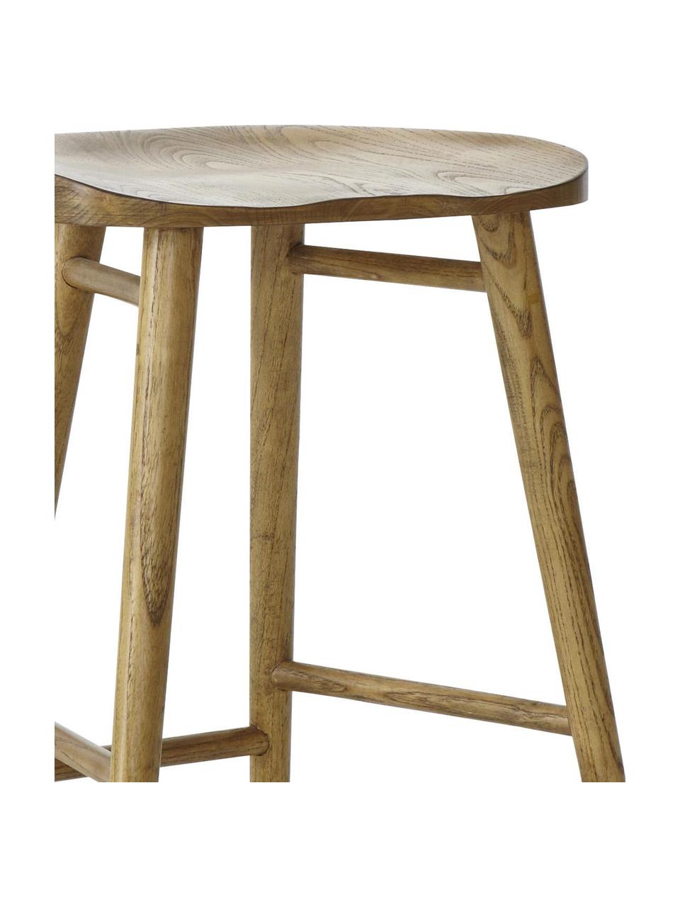 Stołek barowy z drewna Jolly, Drewno naturalne, Jasne drewno naturalne, S 47 x W 61 cm