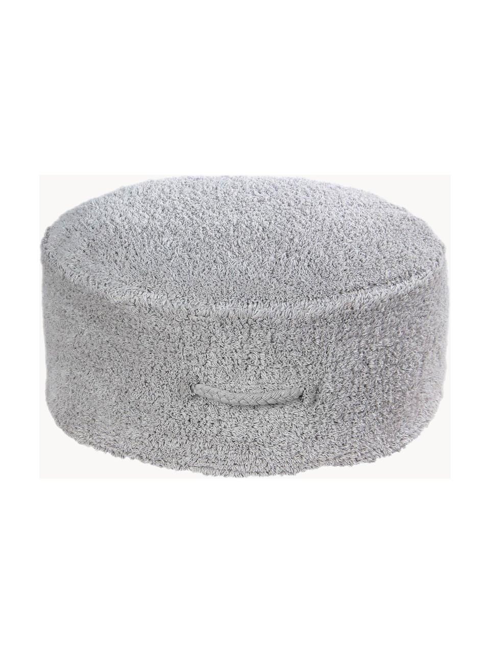 Pouf per bambini fatto a mano Chill, Rivestimento: 97% cotone, 3% fibra sint, Grigio chiaro, Ø 50 x Alt. 20 cm