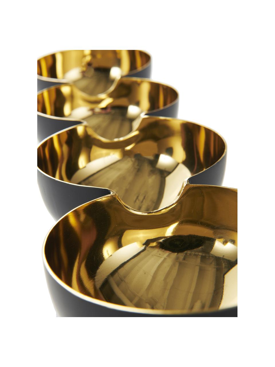 Bol apéritif Lola, Aluminium, enduit, Doré, noir, larg. 40 x haut. 5 cm