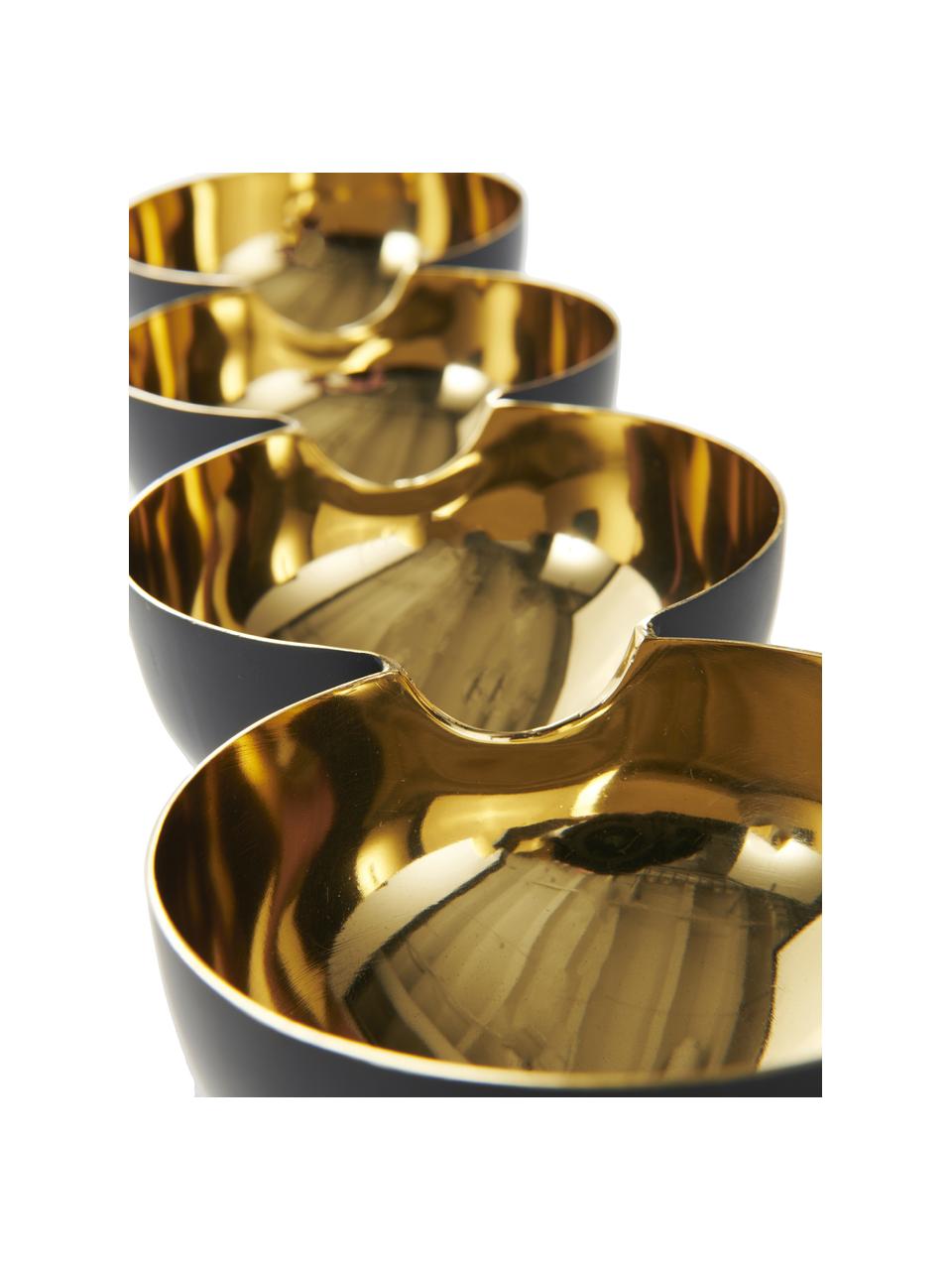 Miska do dipów Lola, Aluminium powlekane, Odcienie złotego, czarny, S 40 x W 5 cm