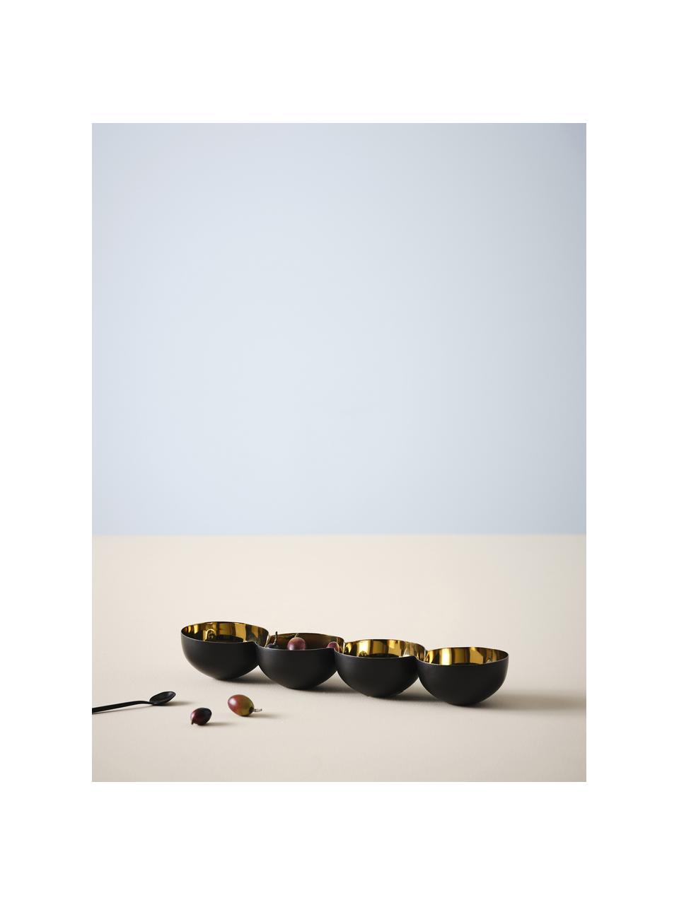Servier-Set Lola, Aluminium, beschichtet, Goldfarben, Schwarz, B 40 x H 5 cm