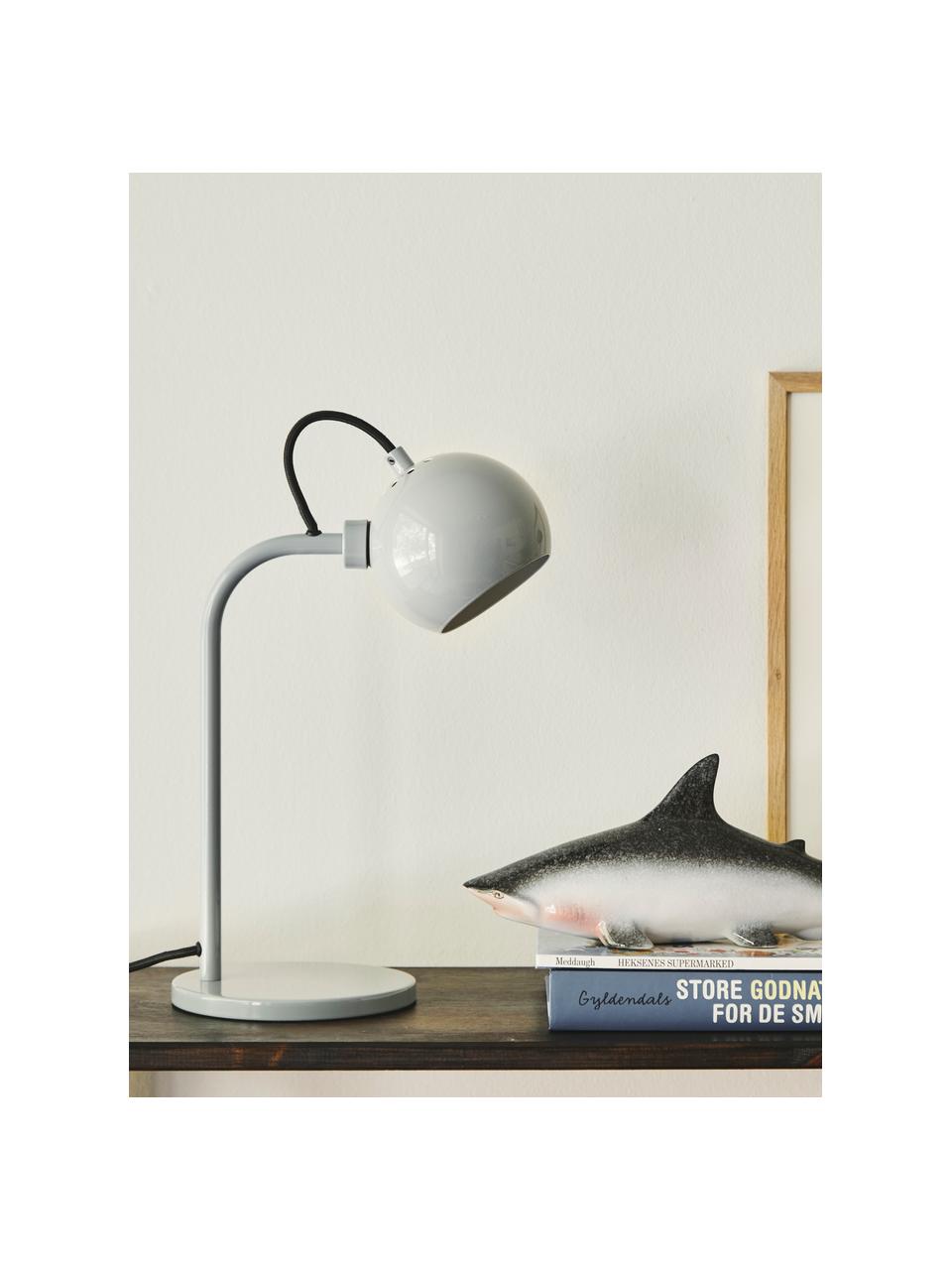 Design tafellamp Ball, Lampenkap: gecoat metaal, Lampvoet: gecoat metaal, Blauwgrijs, B 24 x H 37 cm