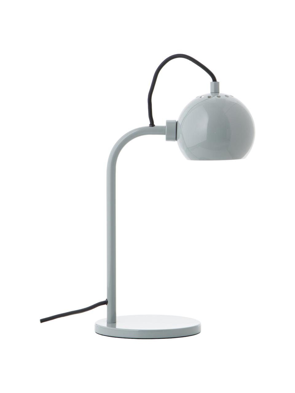 Design tafellamp Ball, Lampenkap: gecoat metaal, Lampvoet: gecoat metaal, Blauwgrijs, B 24 x H 37 cm