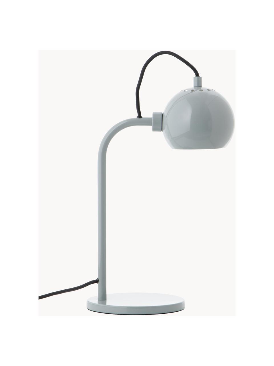 Design tafellamp Ball, Lampenkap: gecoat metaal, Lampvoet: gecoat metaal, Grijsblauw, B 24 x H 37 cm