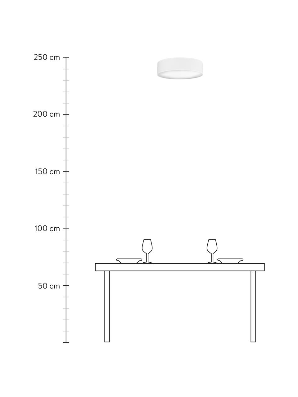 Plafón artesanal Mika, Pantalla: algodón, Blanco, Ø 40 x Al 10 cm