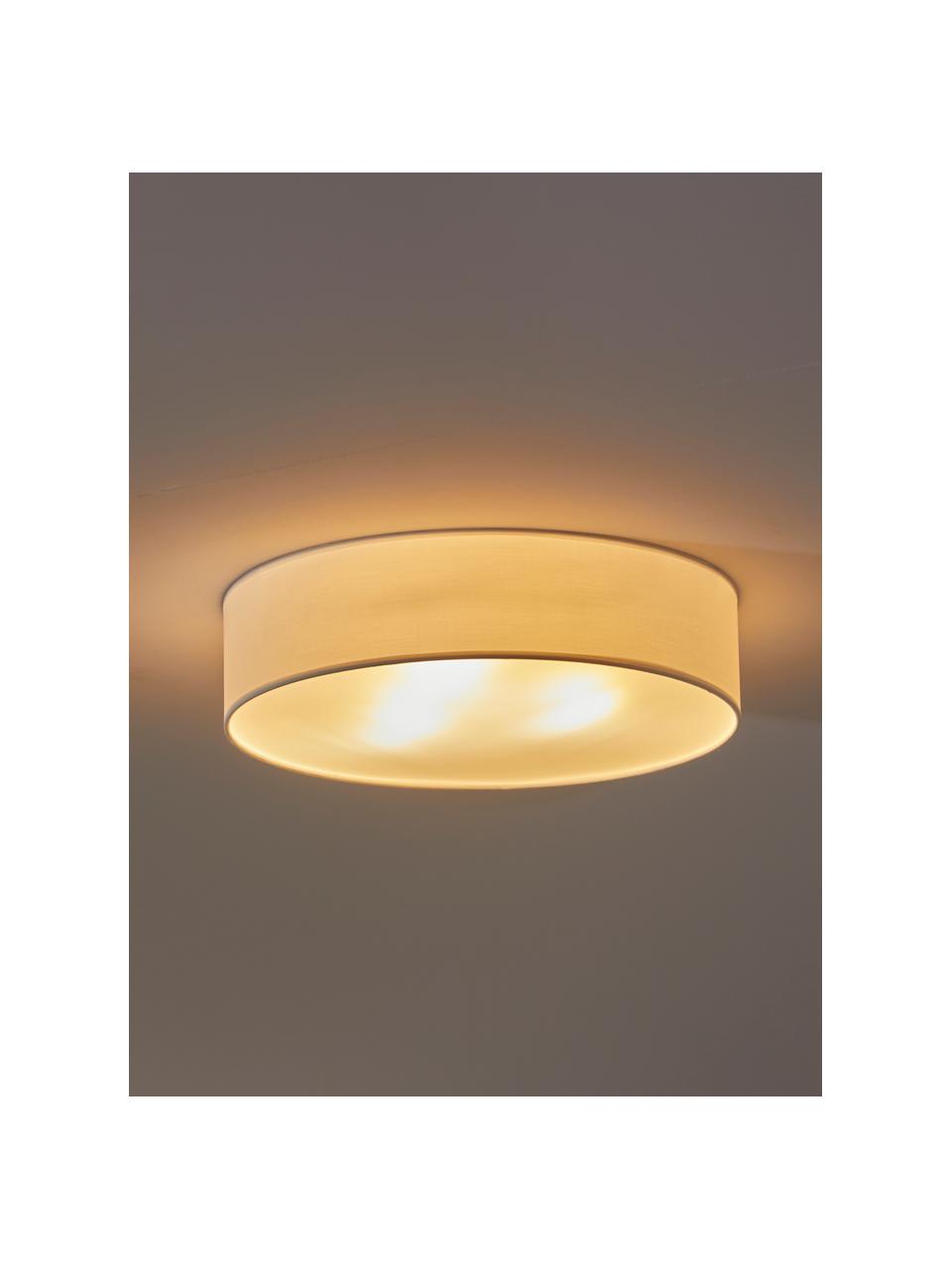 Handgemaakte plafondlamp Mika, Diffuser: kunststof, Wit, Ø 40 x H 10 cm