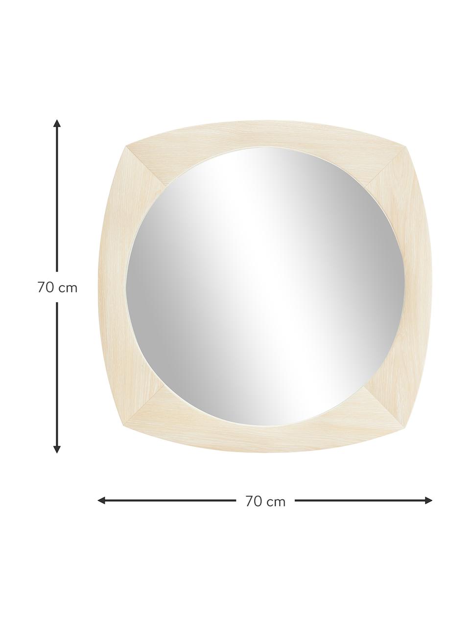 Wandspiegel Emory, Rahmen: PVC-Furnier, Spiegelfläche: Spiegelglas, Rückseite: Mitteldichte Holzfaserpla, Helles Holz, B 70 x H 70 cm