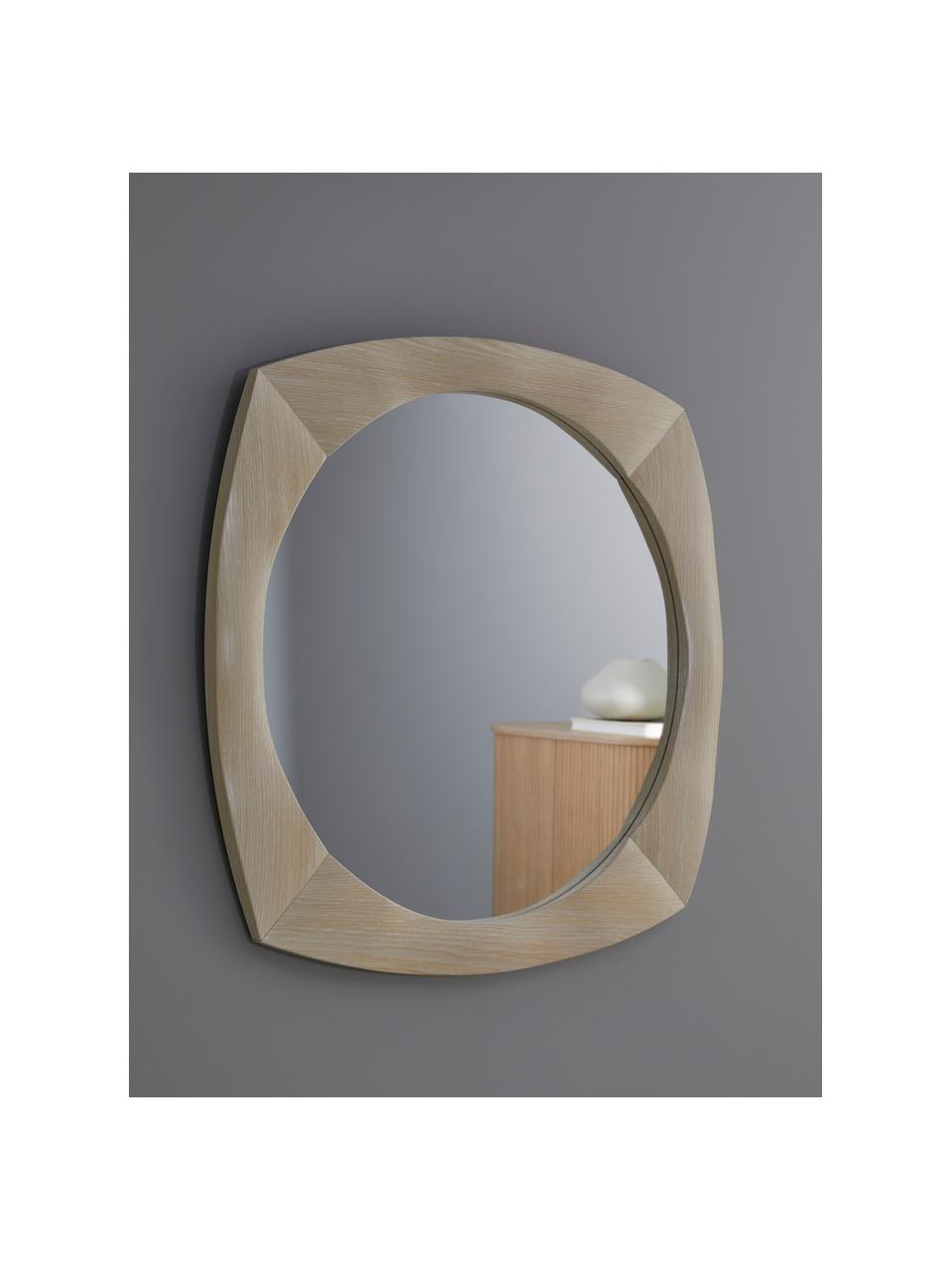 Wandspiegel Emory, Rahmen: PVC-Furnier, Spiegelfläche: Spiegelglas, Rückseite: Mitteldichte Holzfaserpla, Helles Holz, B 70 x H 70 cm