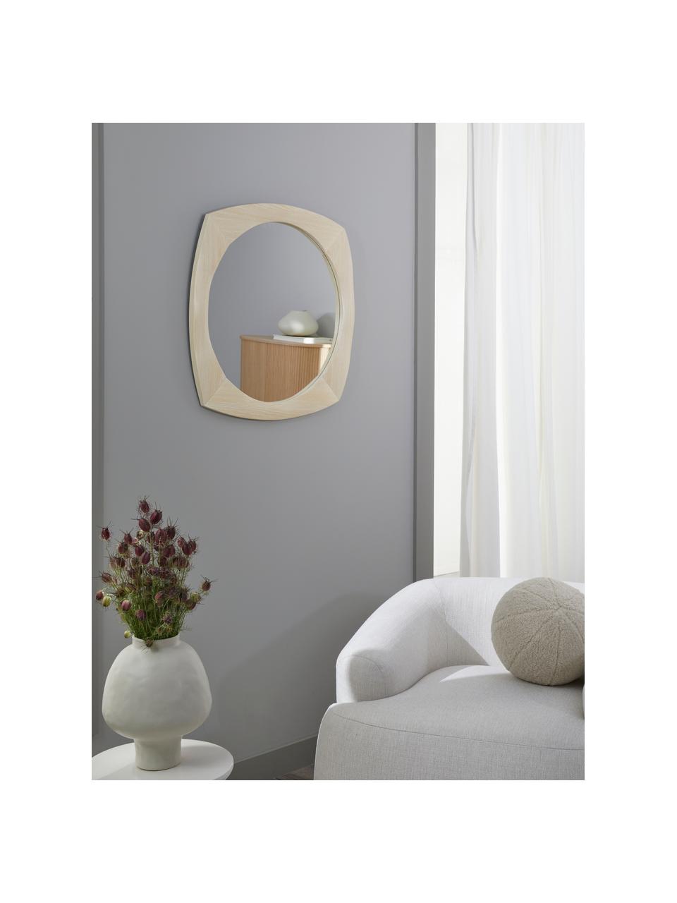 Wandspiegel Emory, Rahmen: PVC-Furnier, Spiegelfläche: Spiegelglas, Rückseite: Mitteldichte Holzfaserpla, Helles Holz, B 70 x H 70 cm