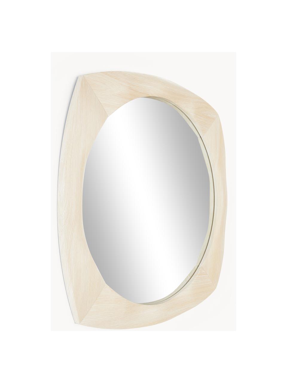 Specchio da parete Emory, Cornice: impiallacciatura in PVC, Superficie dello specchio: lastra di vetro, Retro: pannelli di fibra a media, Legno chiaro, Larg. 70 x Alt. 70 cm