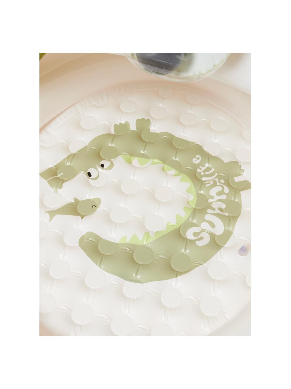 Piscine gonflable pour enfants Cookie the Croc, Plastique, Blanc cassé, vert olive, larg. 100 x long. 115 cm
