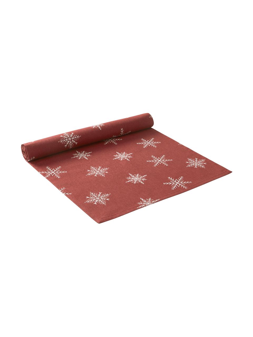 Chemin de table Snow, 100% coton, issu d'une culture durable de coton, Rouge, blanc, 40 x 140 cm