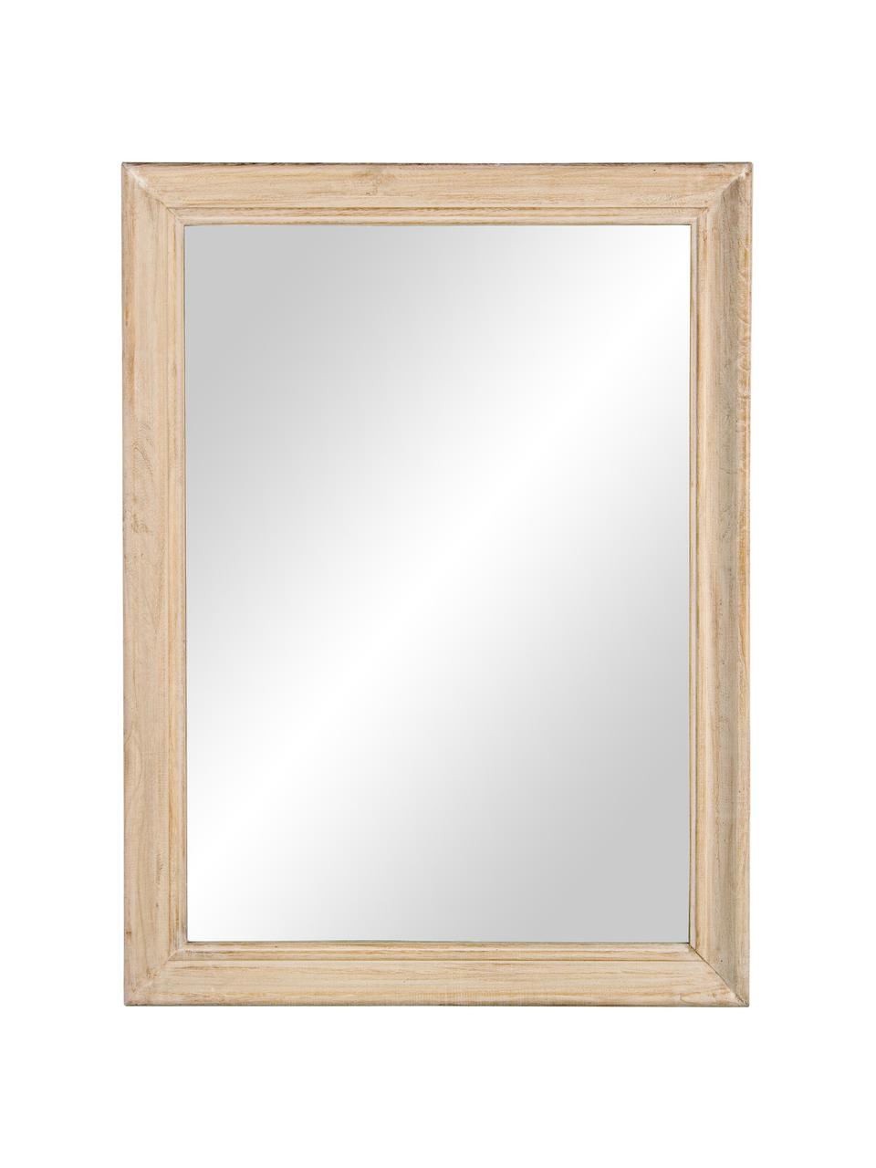 Obdélníkové nástěnné zrcadlo s dřevěným rámem Tiziano, Béžová, Š 60 cm, H 4 cm