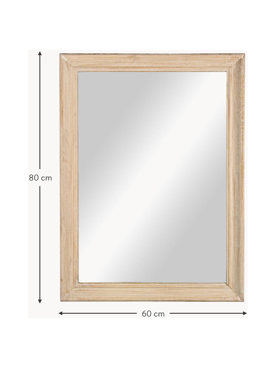 Obdélníkové nástěnné zrcadlo s dřevěným rámem Tiziano, Světlé dřevo, Š 60 cm, H 4 cm