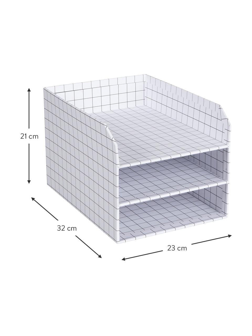 Documentenhouder Trey, Massief, gelamineerd karton
(100% gerecycled papier), Wit, zwart, B 23 cm x H 21 cm