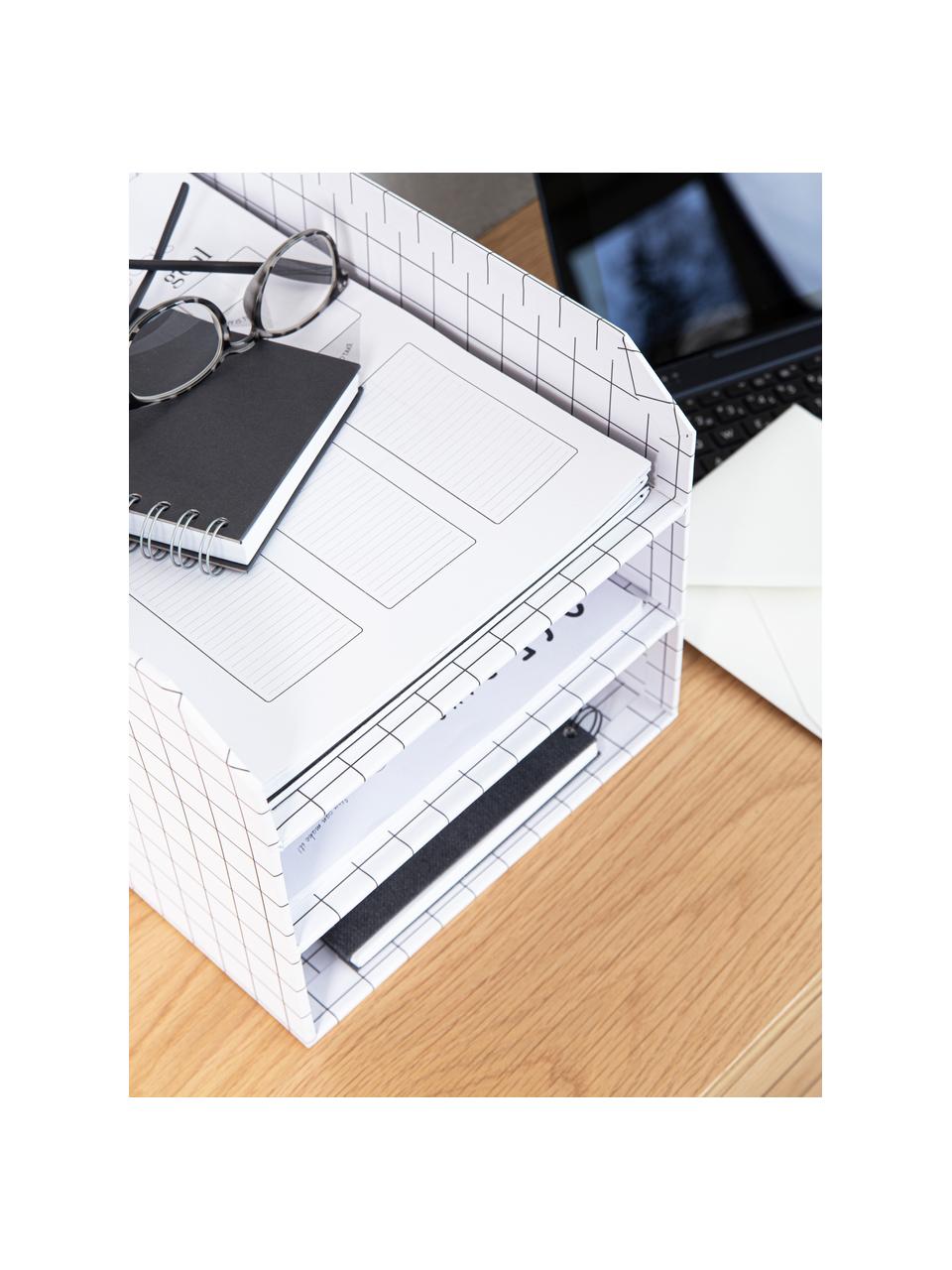 Organizer documenti  Trey, Cartone solido laminato
(100% carta riciclata), Bianco, nero, Larg. 23 x Alt. 21 cm