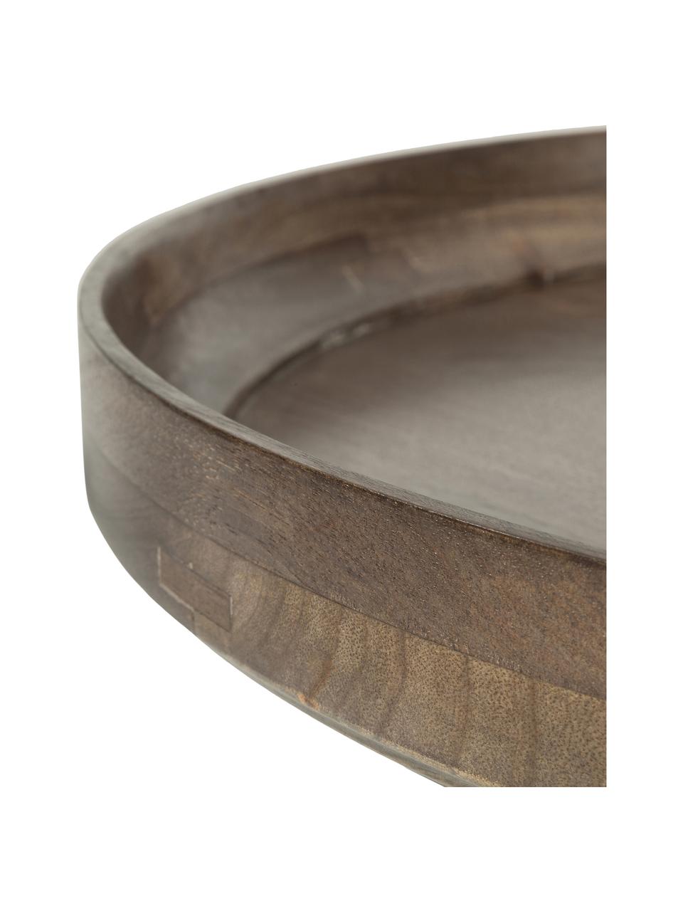 Tavolino rotondo in legno di mango Bowl, Piano del tavolo: legno di mango laccato, Gambe: acciaio verniciato a polv, Legno di mango laccato scuro, Ø 75 x Alt. 38 cm