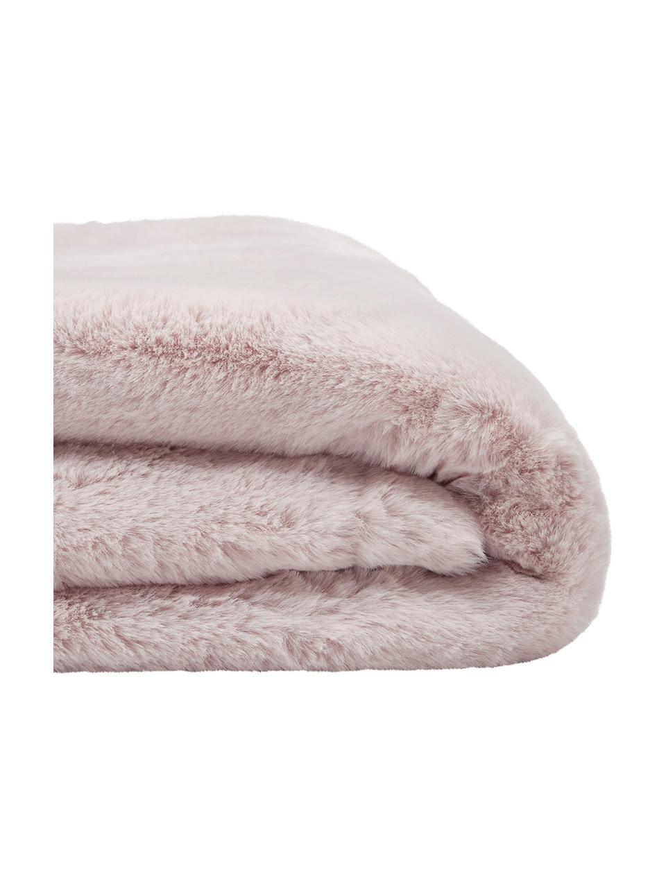 Kuscheldecke Mette aus Kunstfell in Rosa, Vorderseite: 100% Polyester, Rückseite: 100% Polyester, Rosa, B 150 x L 200 cm