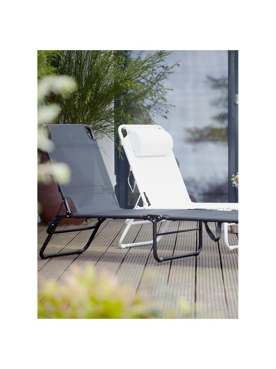 Gartenliege Fiam, Gestell: Aluminium, Bezug: Polyester, Anthrazit, Schwarz, L 190 x B 58 cm