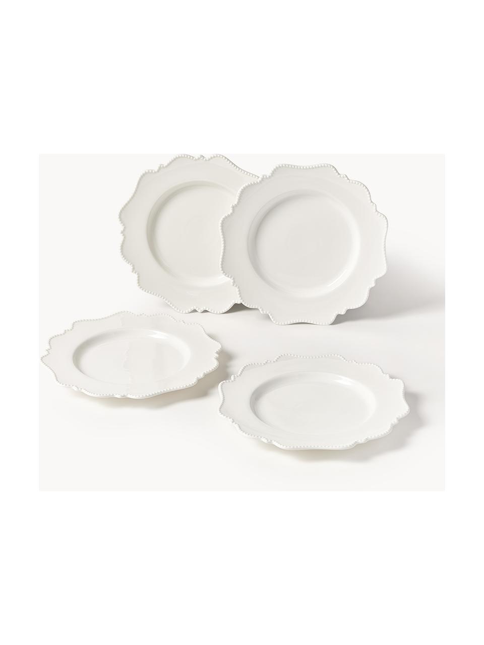 Servizio di piatti in porcellana Grace, 4 persone (12 pz), Porcellana, Bianco, 4 persone (12 pz)