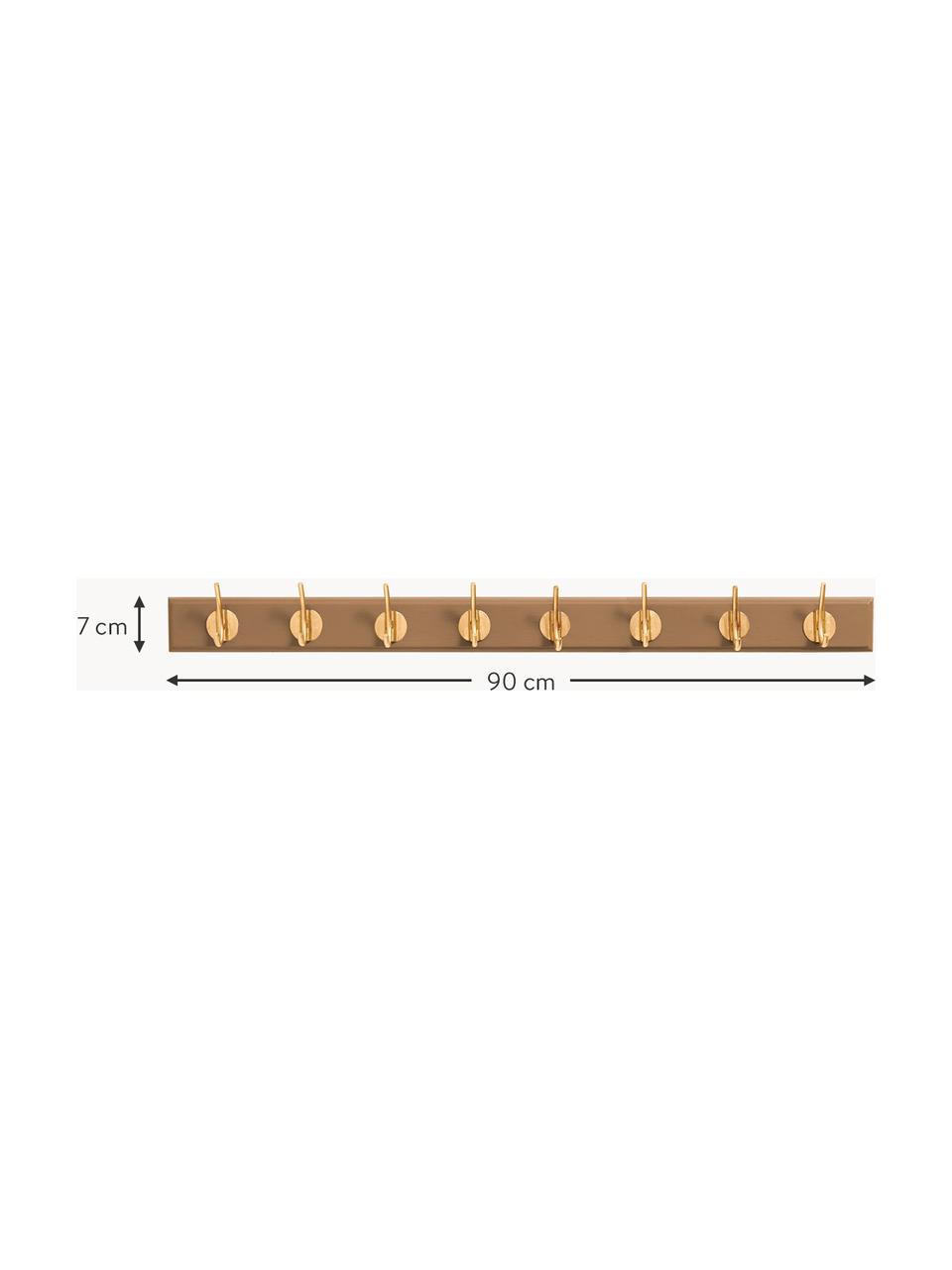 Nástenný XL vešiak Aoife, Hnedá, mosadzná, Š 90 cm