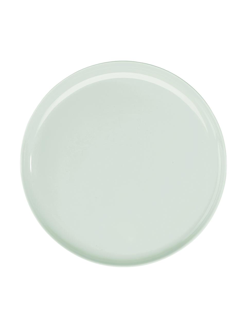 Platos llanos de porcelana Kolibri, 6 uds., Porcelana, Verde menta, Ø 27 cm