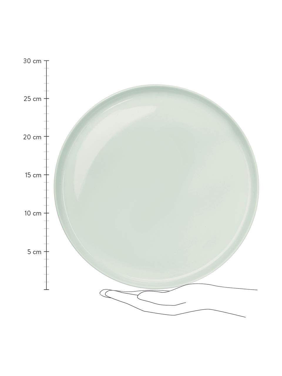 Assiette plate porcelaine Kolibri, 6 pièces, Vert menthe