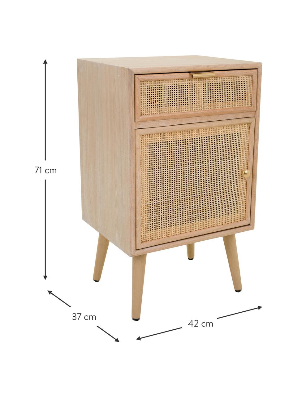 Nočný stolík z dreva Cayetana, Svetlé drevo, Š 42 x V 71 cm