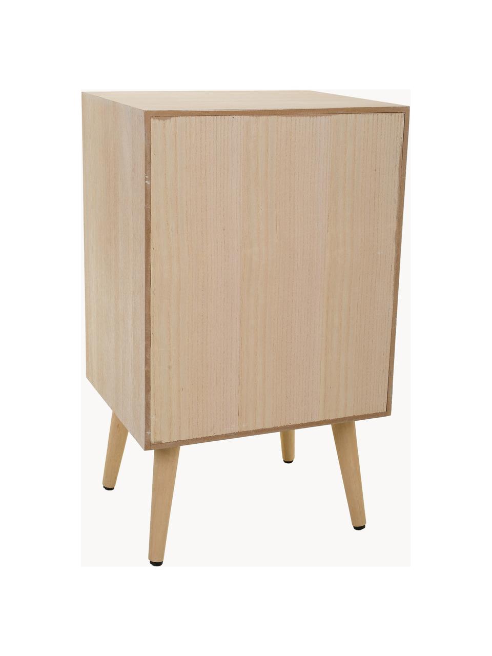 Dřevěný noční stolek Cayetana, Ratan, světlé dřevo, Š 42 cm, V 71 cm