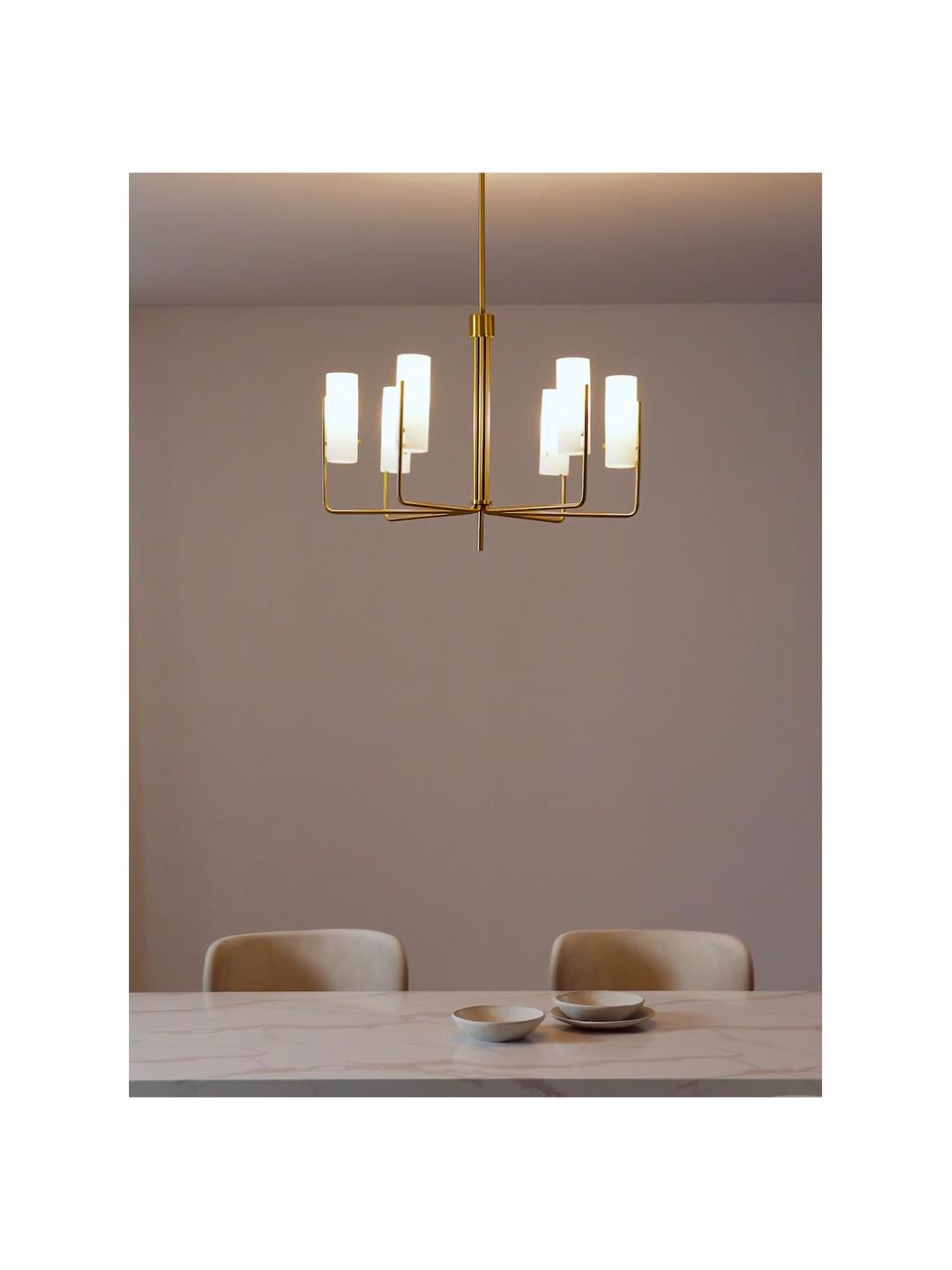 Große Pendelleuchte Vivian, Lampenschirm: Glas, Baldachin: Metall, beschichtet, Goldfarben, Ø 65 x H 88 cm