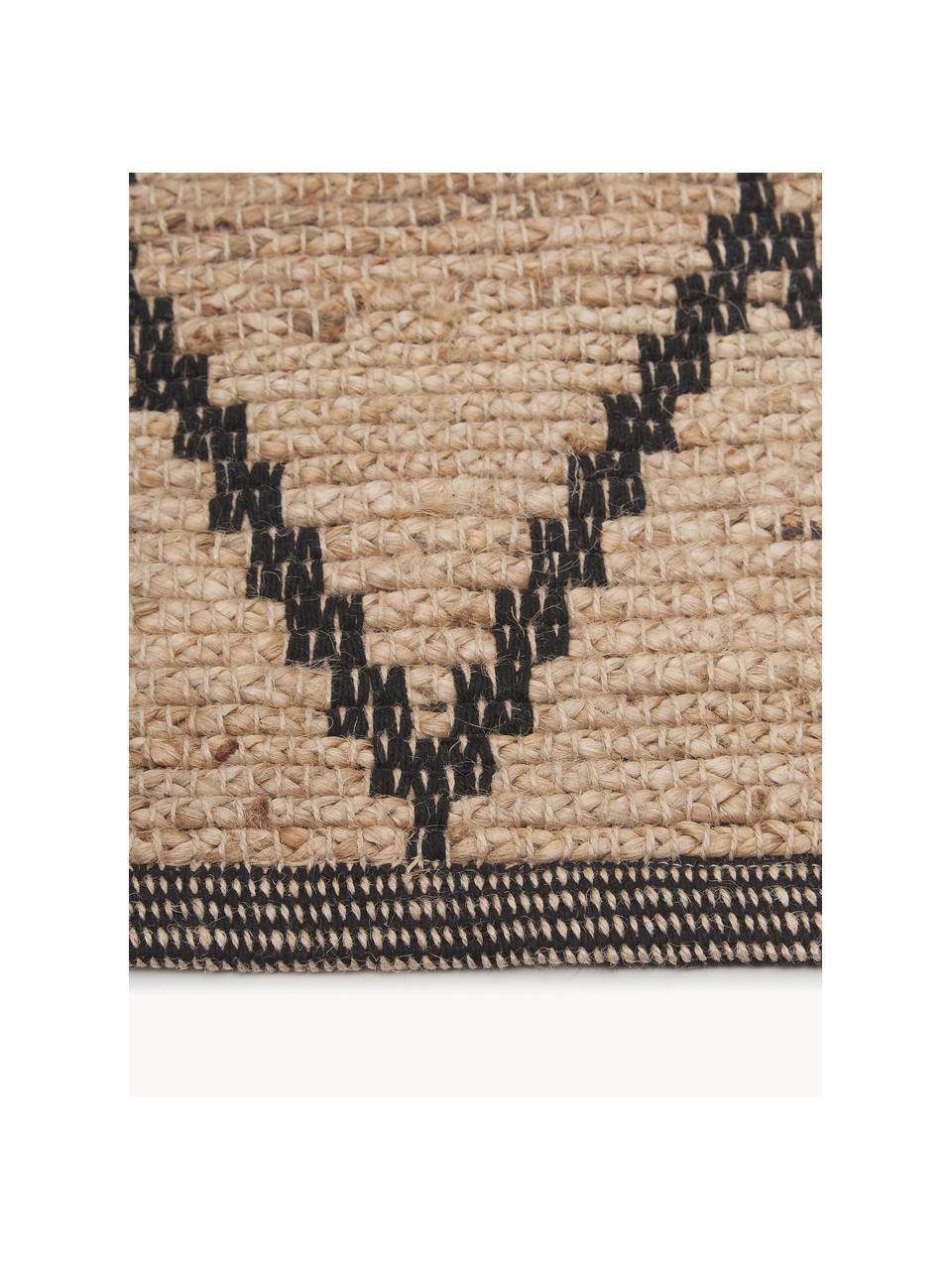 Handgefertigter Jute-Läufer Atta, 100% Jute, Braun, Schwarz, B 80 x L 250 cm