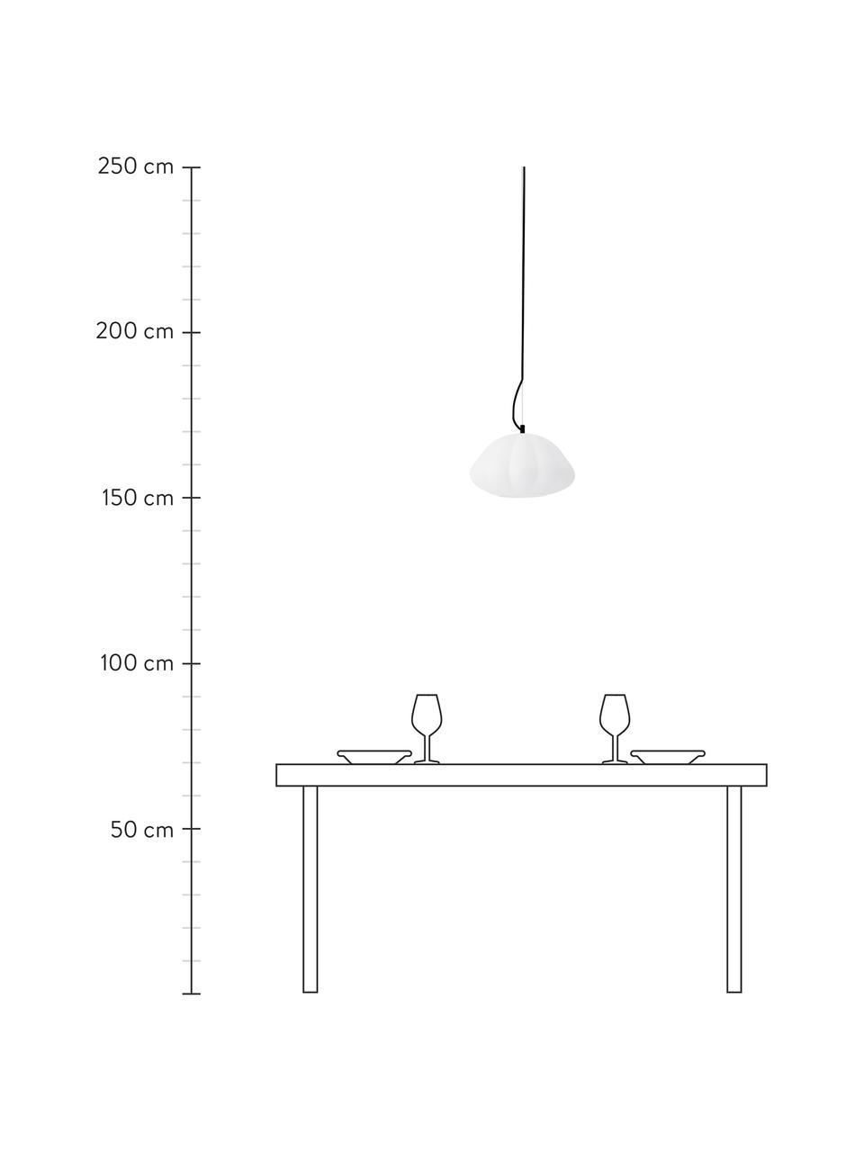 Lámpara de techo con forma orgánica Elba, Pantalla: vidrio, Anclaje: metal recubierto, Cable: plástico, Blanco crema, Ø 32 x Al 17 cm