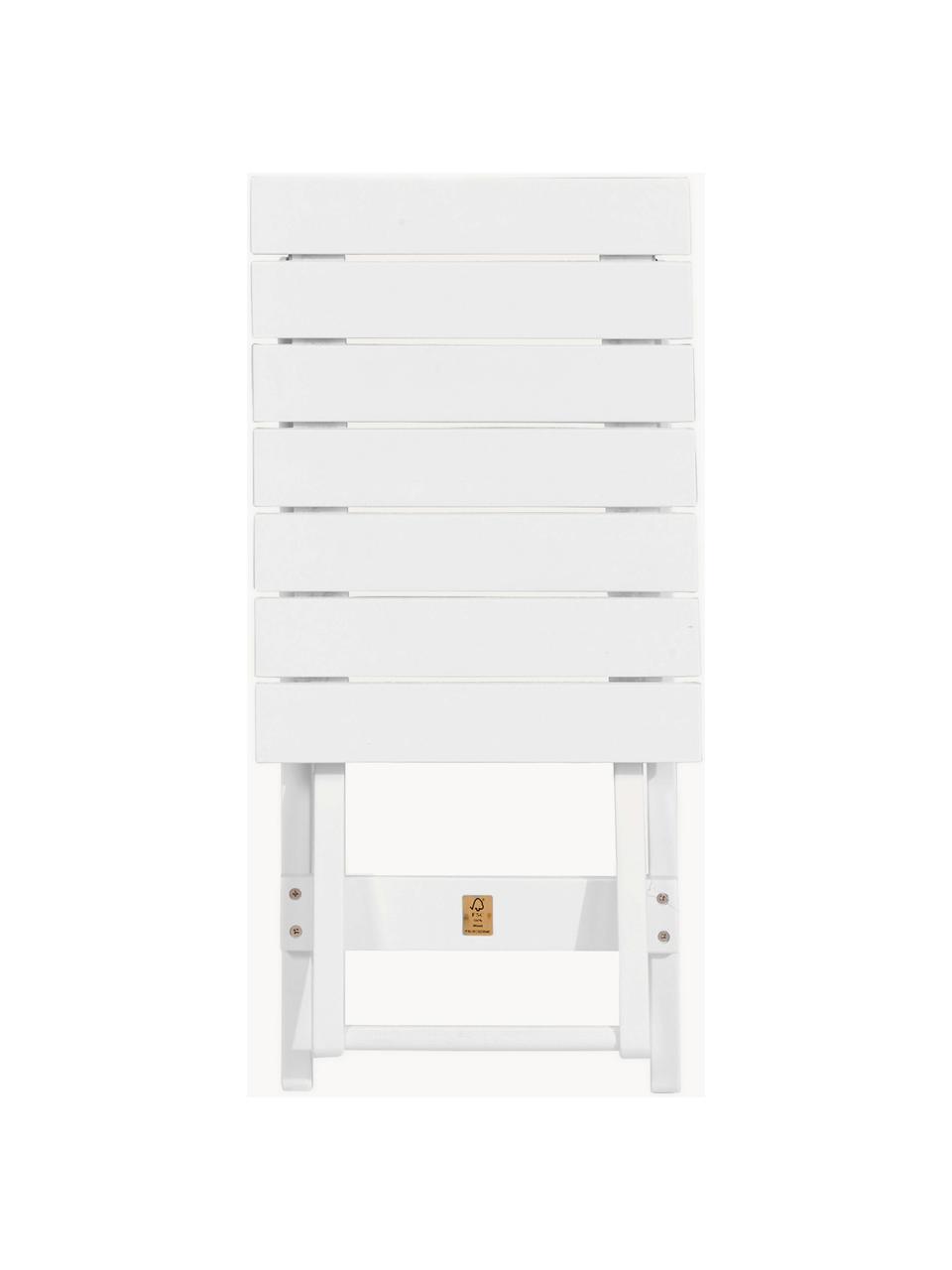 Mesa plegable pequeña de madera logia, Madera de acacia, pintada, Blanco, An 38 x Al 51 cm