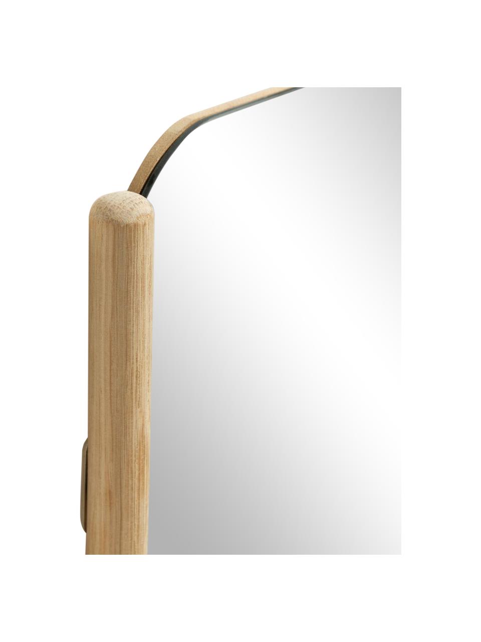 Rechthoekige wandspiegel Natane met lichtbruine lijst, Lijst: hout, Licht hout, B 34 cm x H 54 cm