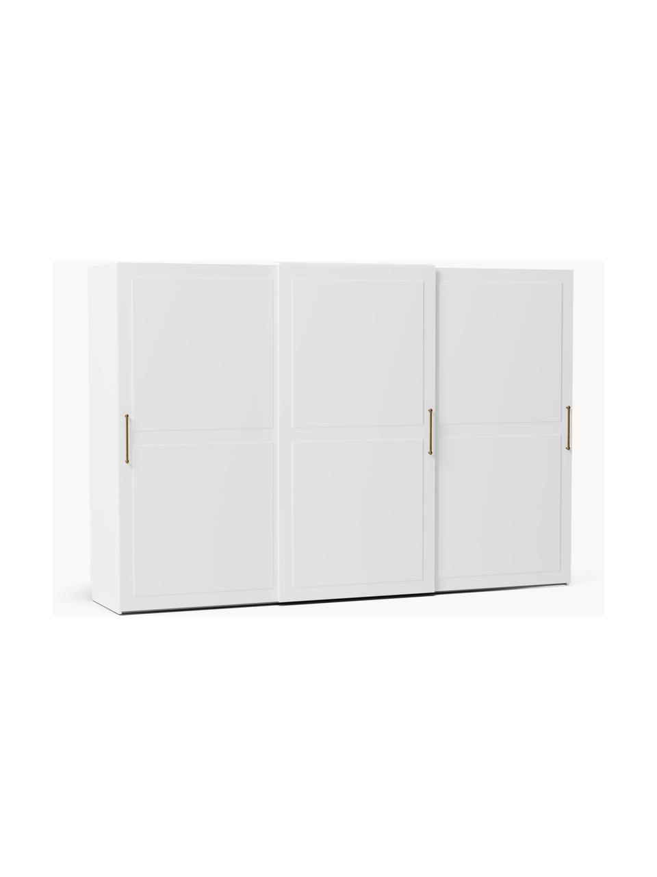 Armario modular Charlotte, 3 puertas correderas (300 cm), diferentes variantes, Estructura: tablero aglomerado revest, Blanco, Interior Basic (An 300 x Al 200 cm)