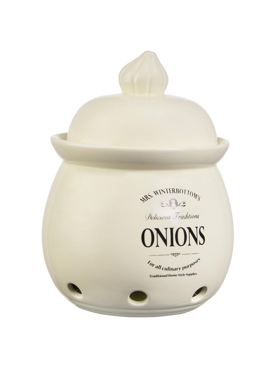 Bote Mrs Winterbottoms Onions, Gres, Crema, negro, Ø 20 x Al 27 cm