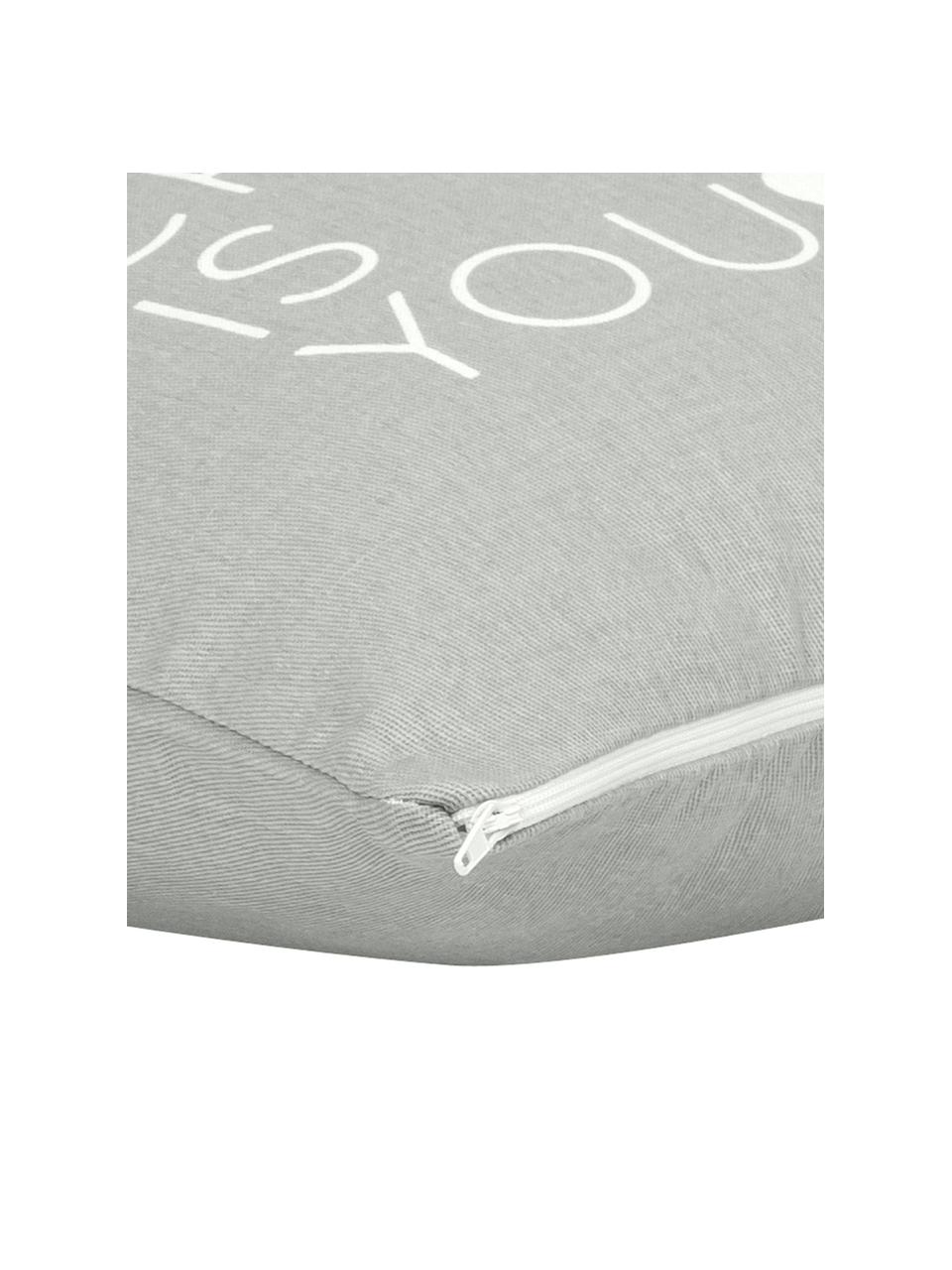 Housse de coussin 40x40 Noël All I Want, Gris, écru