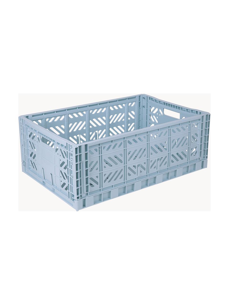 Caisson de rangement pliable Maxi, larg. 60 cm, Plastique, Gris-bleu, larg. 60 x prof. 40 cm