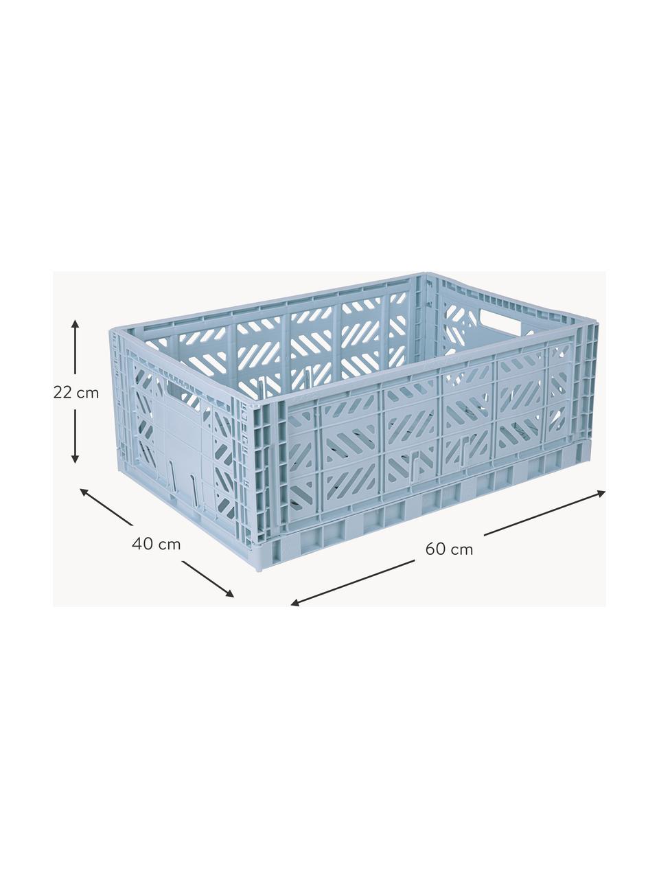 Klappbare Aufbewahrungsbox Maxi, B 60 cm, Kunststoff, Graublau, B 60 x T 40 cm