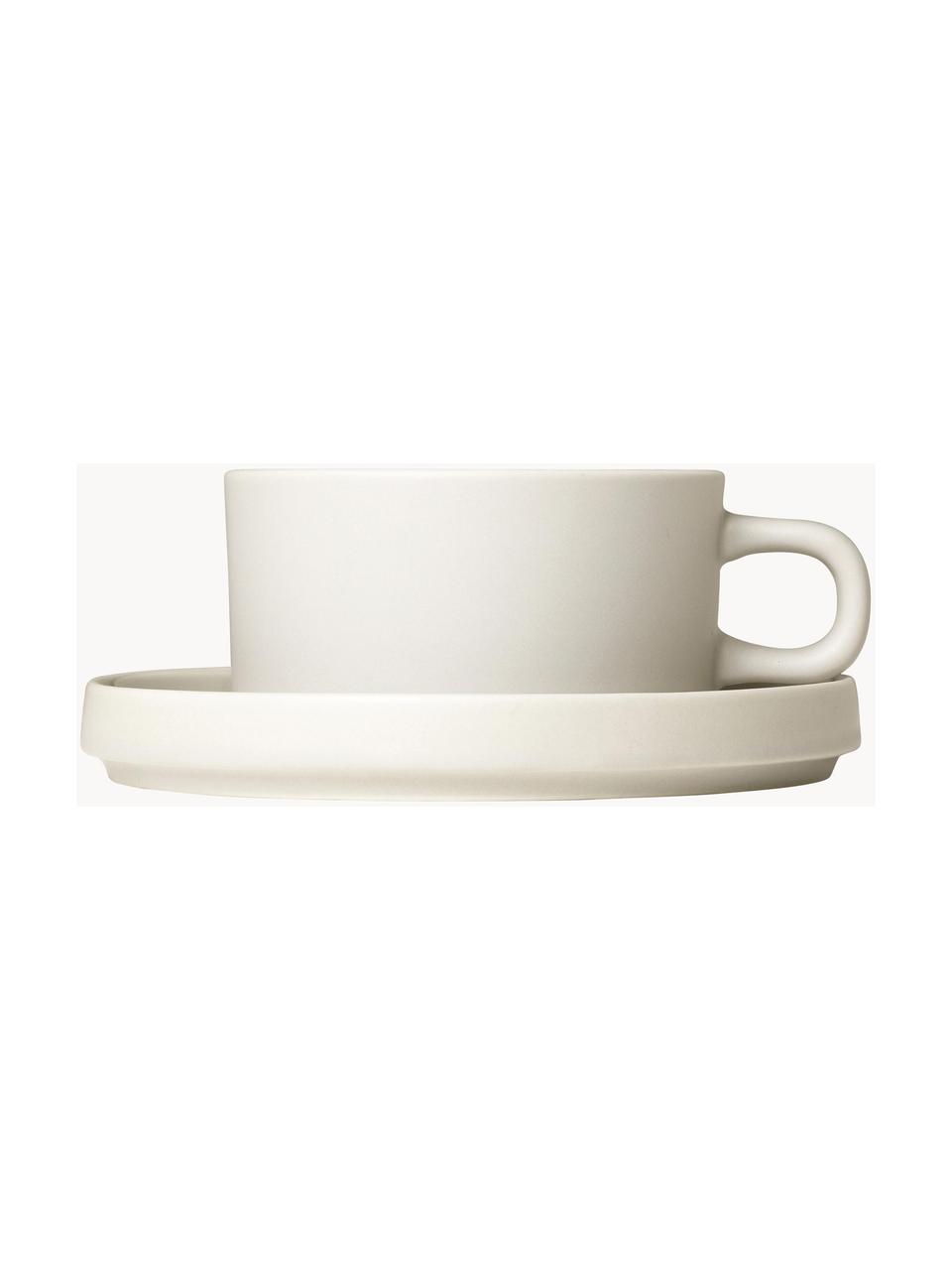 Tazas pequeñas Pilar, 2 uds., Cerámica, Beige claro, Ø 9 x Al 5 cm, 170 ml