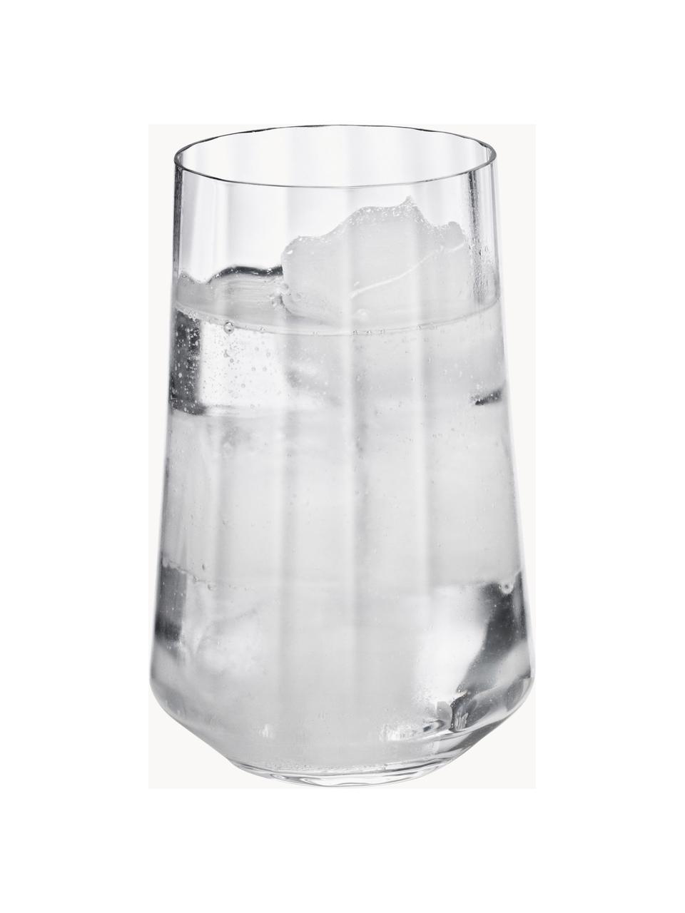 Vasos de cristal con relieves Bernadotte, 6 uds., Cristal, Transparente, Ø 8 x Al 12 cm, 380 ml