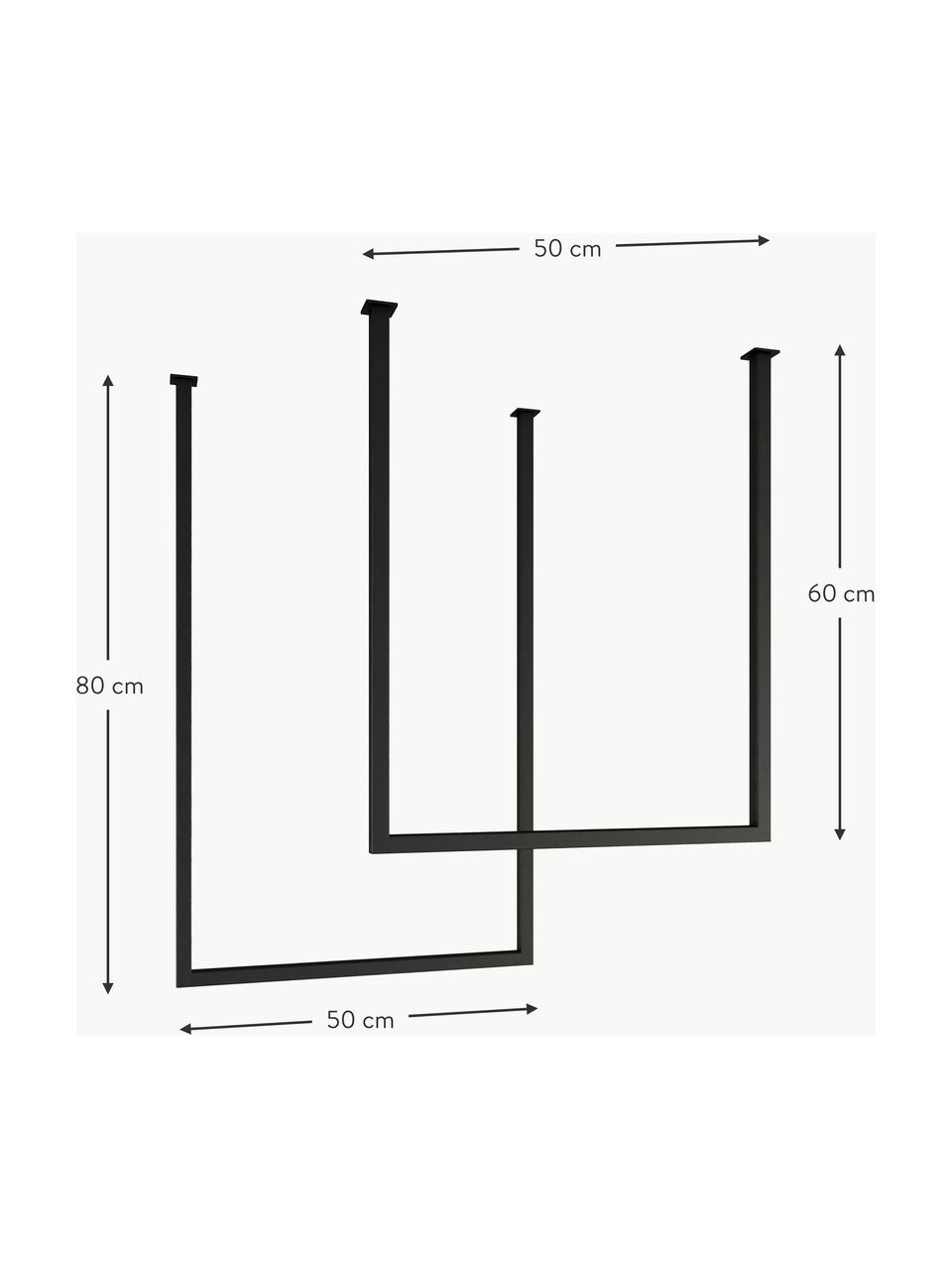 Metalen handdoekenhouder Rubi, 2 stuks, Staal, gepoedercoat, Zwart, Set met verschillende formaten