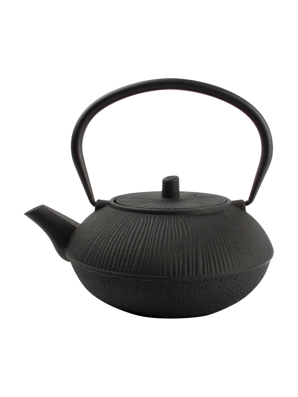 Theepot Gusina, 800 ml, Pot: gecoat metaal, Zeef: edelstaal, Zwart, 800 ml